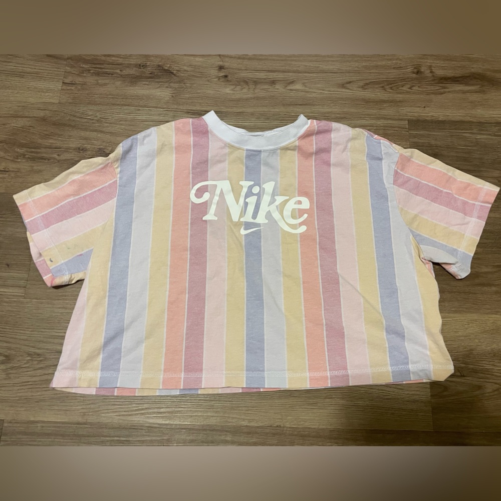 Pastel Striped Nike Crop Top